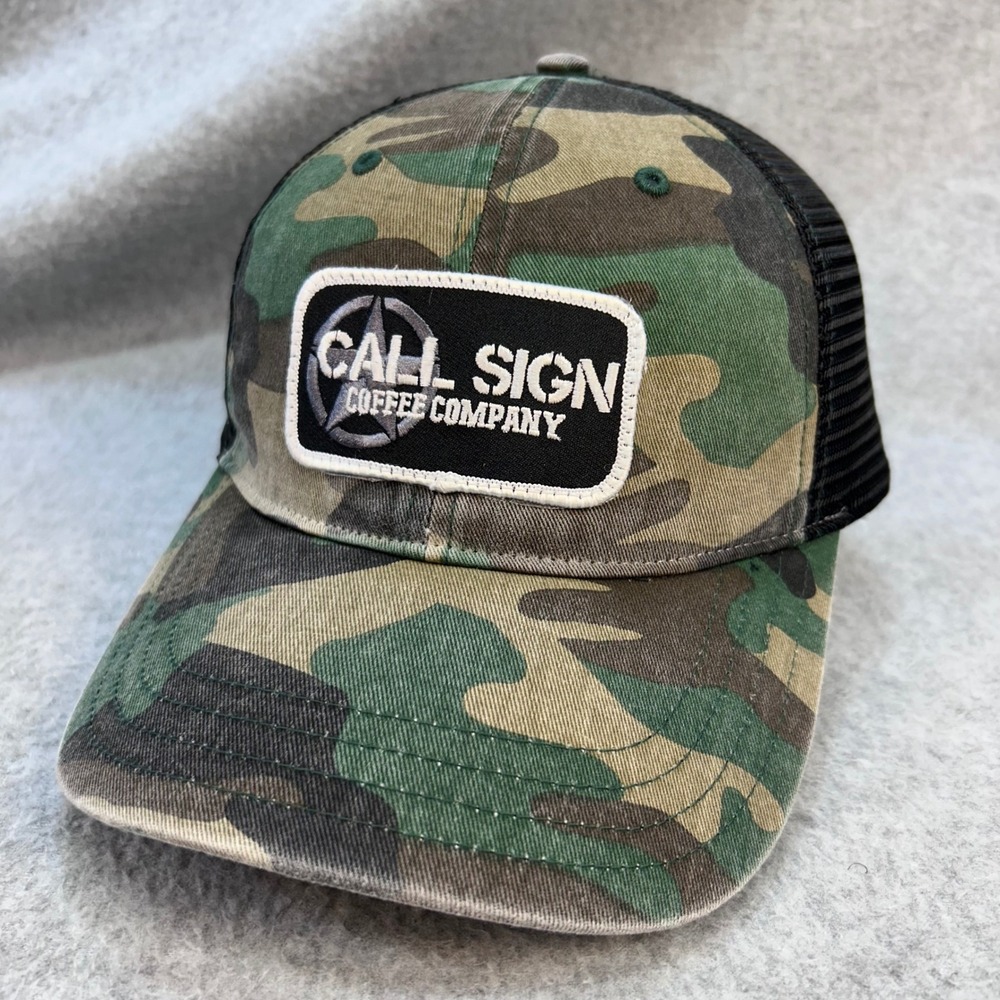 Call Sign Coffee Company Mens Camo Richardson Trucker Hat Snapback Patch OSFM